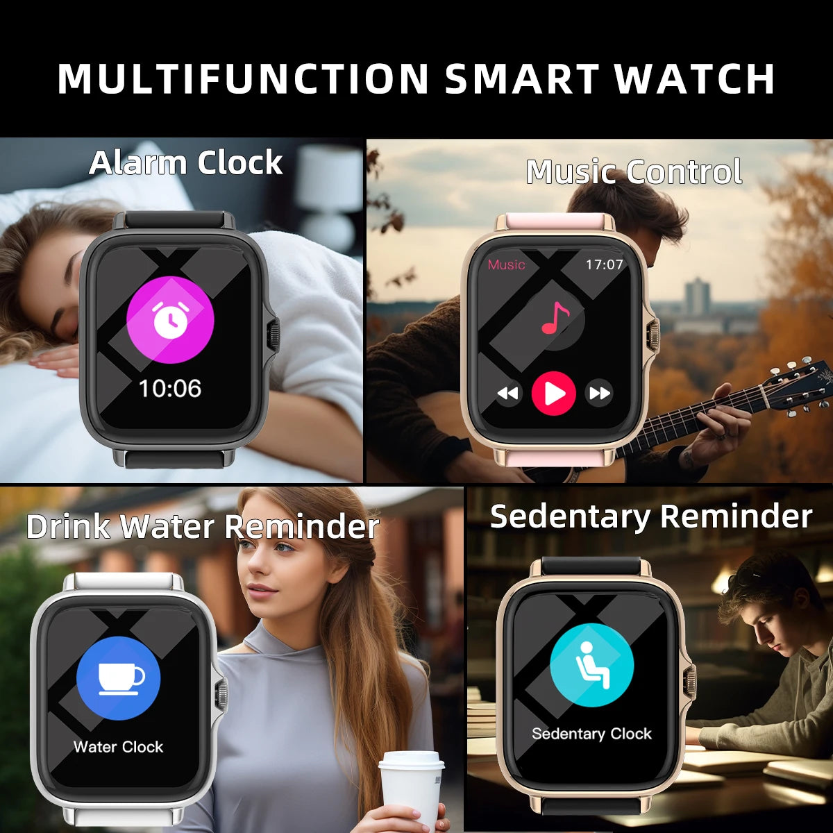 1.83'' Waterproof Smart Watch – Call, Message Alerts & Health Monitoring for iPhone & Android