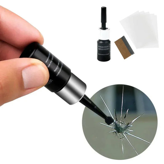 Car Glass Scratch Repair Fluid Set – Nano Resin Crack Repair for Windscreen & Window Damage, Auto Glass Repair Tool