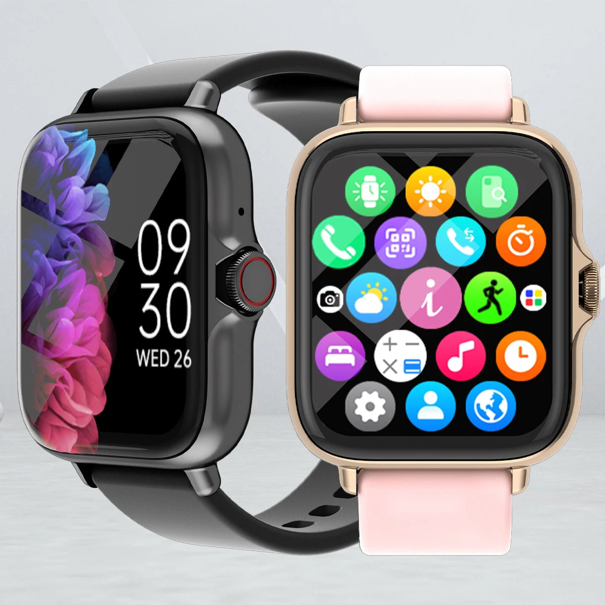 1.83'' Waterproof Smart Watch – Call, Message Alerts & Health Monitoring for iPhone & Android